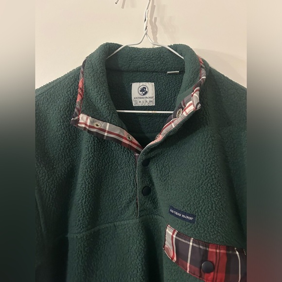 Southern Proper All Prep Fleece Pullover Jacket Hunter Green, size S - Picture 2 of 4